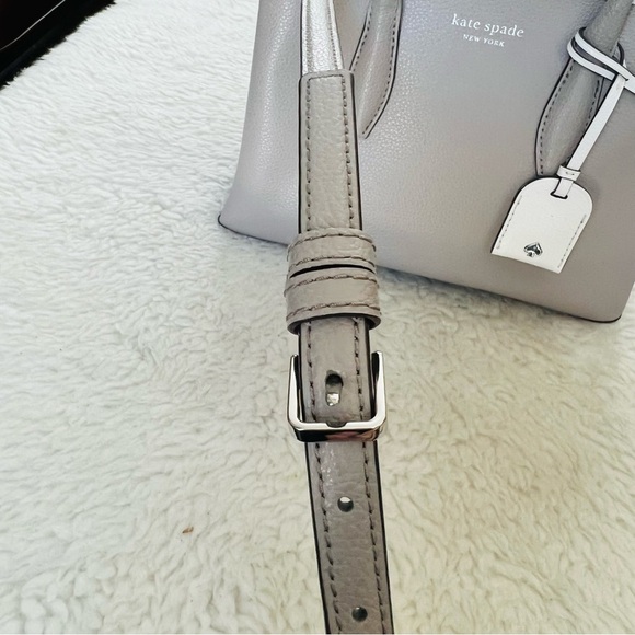 Kate Spade Eva Grain Leather Top Zip Soft Taupe Satchels/Crossbody Small Bag - Picture 7 of 16